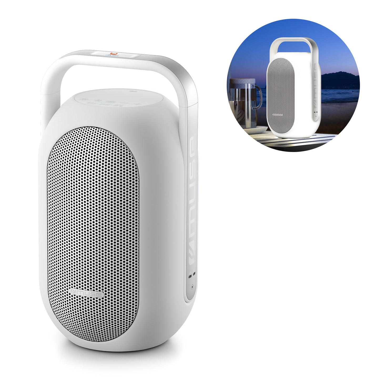 ML-625 | Muse Bluetooth-Lautsprecher mit Ambientebeleuchtung, IPX4.
