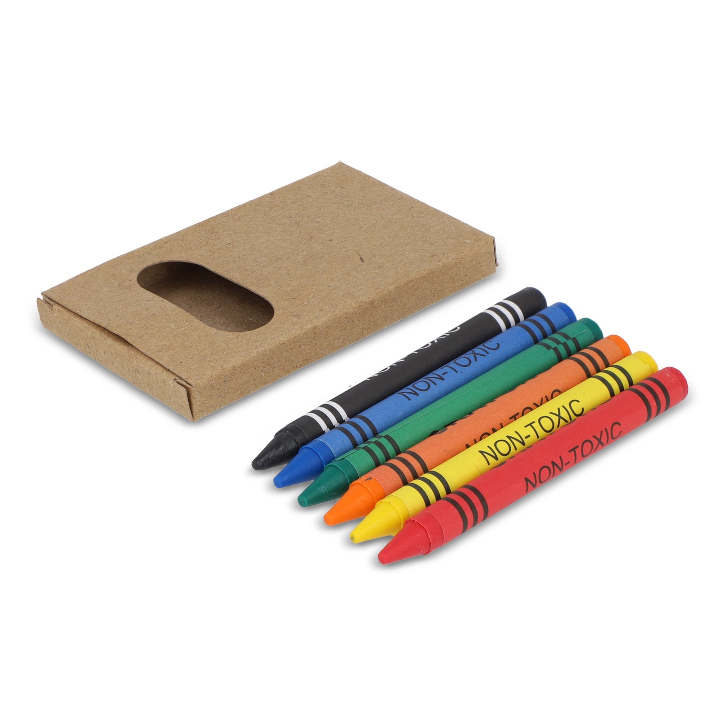 6 Wachsmalstifte in Kraftpapierbox