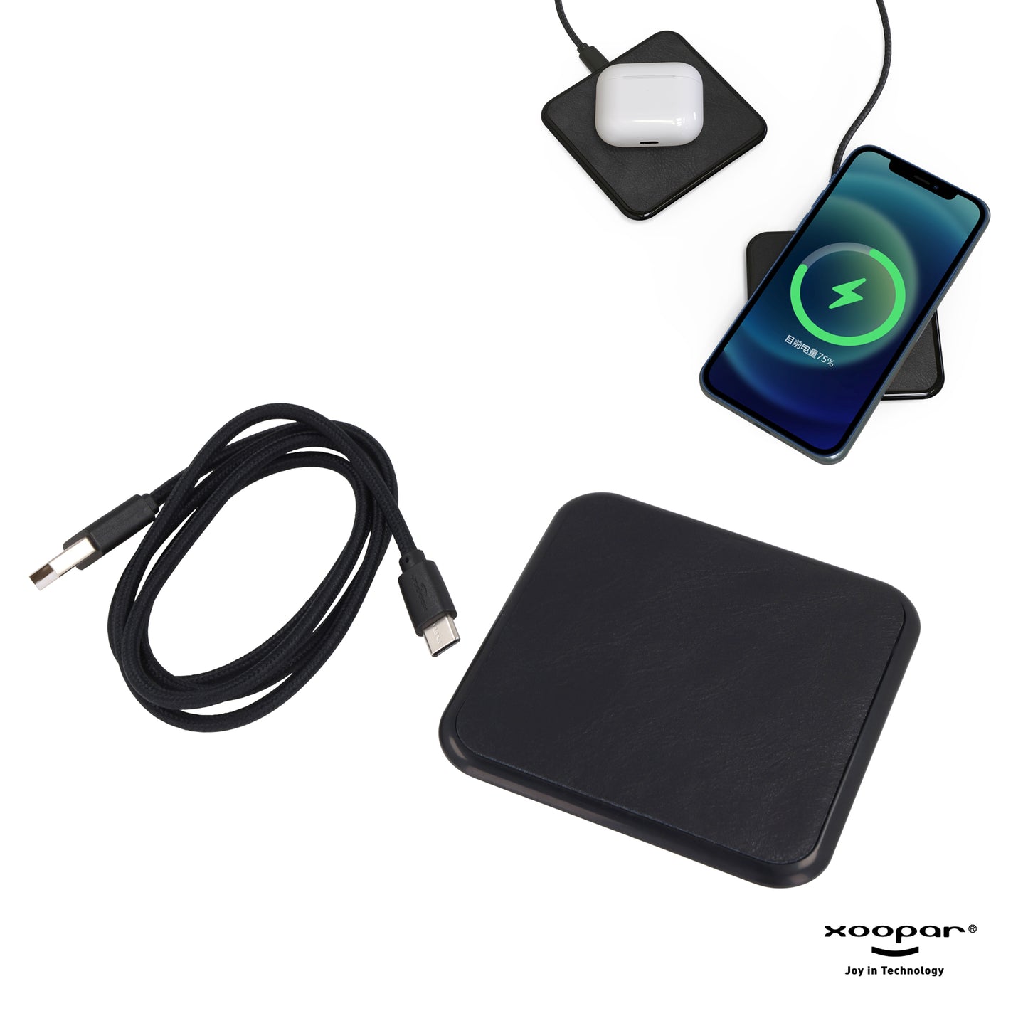 LT41506  2259 | Xoopar Iné Wireless Fast Charger - Recycled Leather 15W