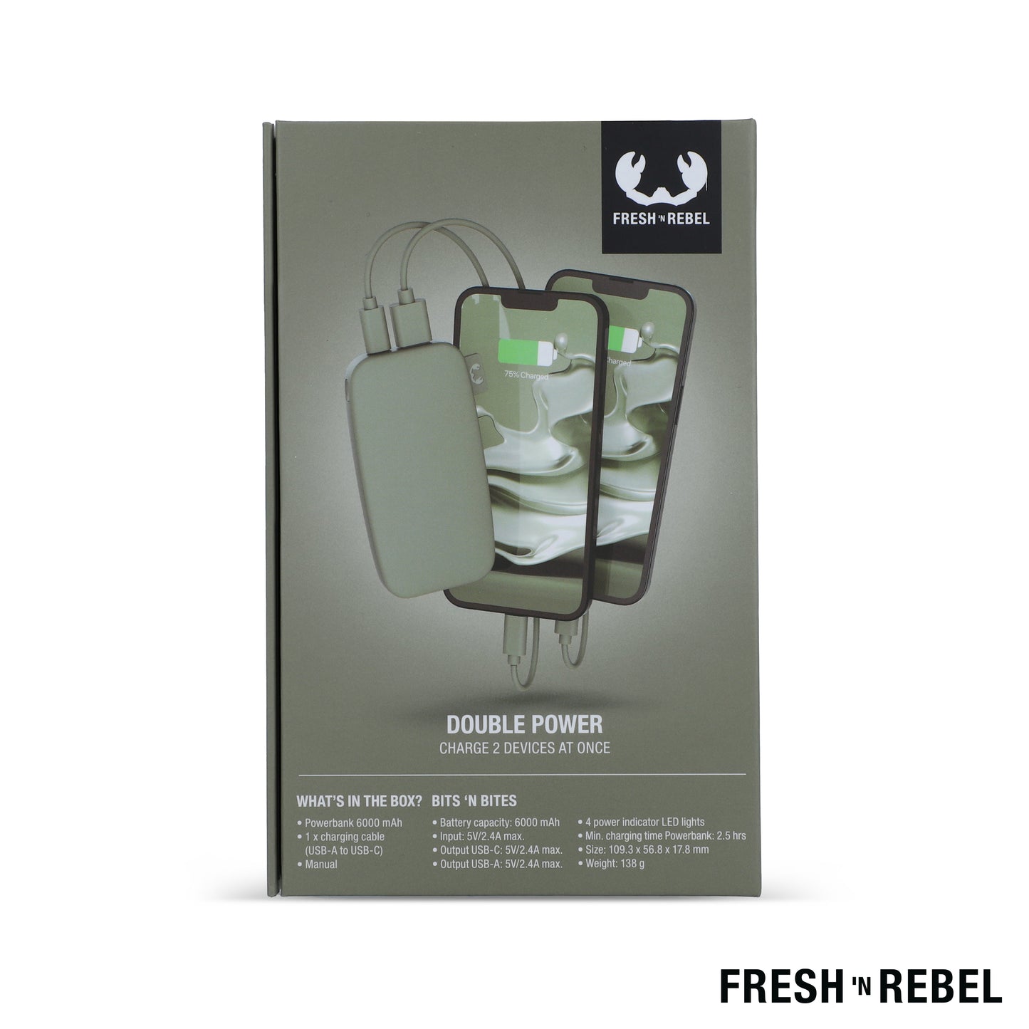 LT 49401  2PB6100 | Fresh 'n Rebel Powerbank 6000mAh USB-C