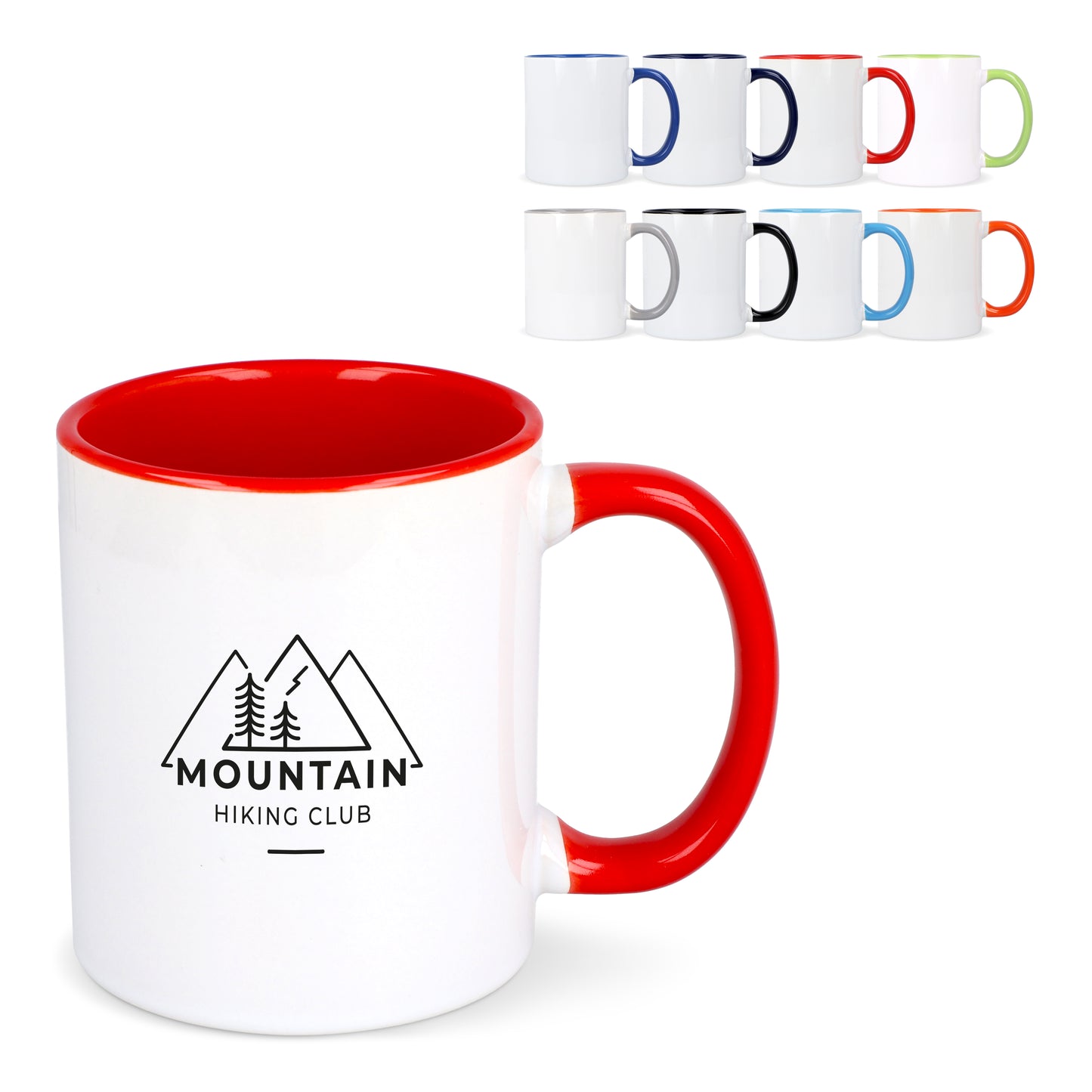 LT51164  Oslo Subli Becher mit farbiger Innenseite und Henkel, 300 ml