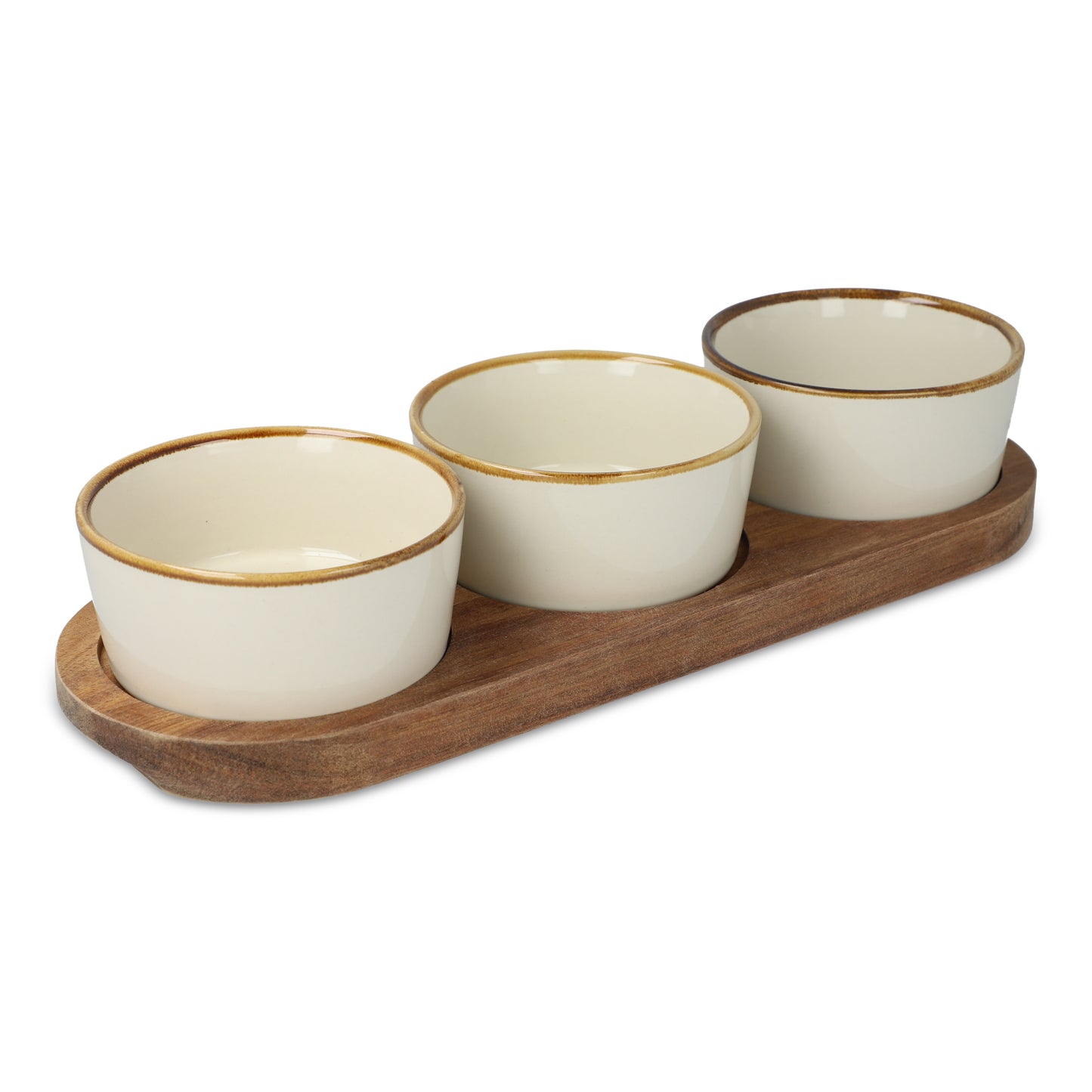 LT 57208  InSideOut Holzständer mit 3 runden Keramikschalen