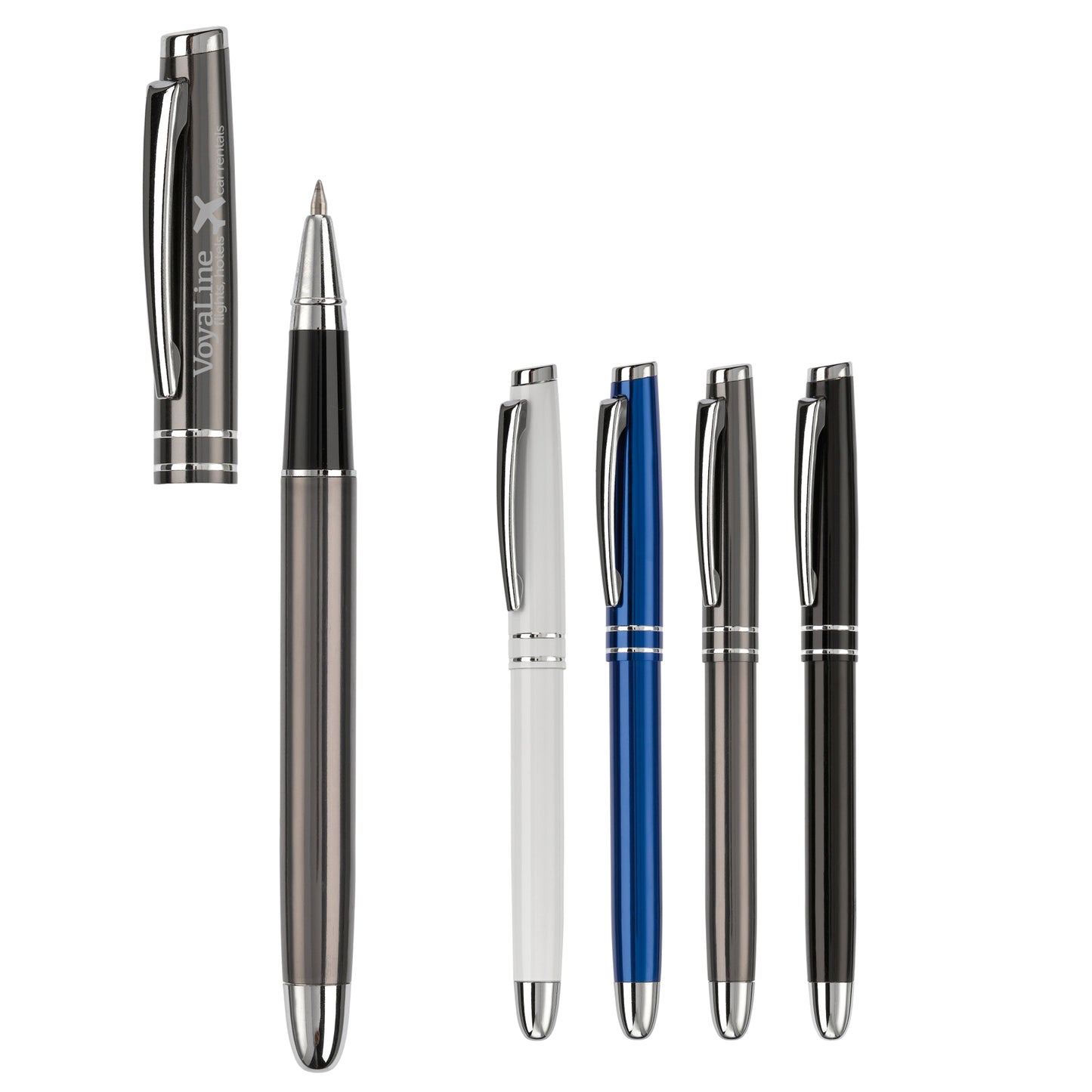 LT81155  Rollerball aus Aluminium mit zwei Zierstreifen