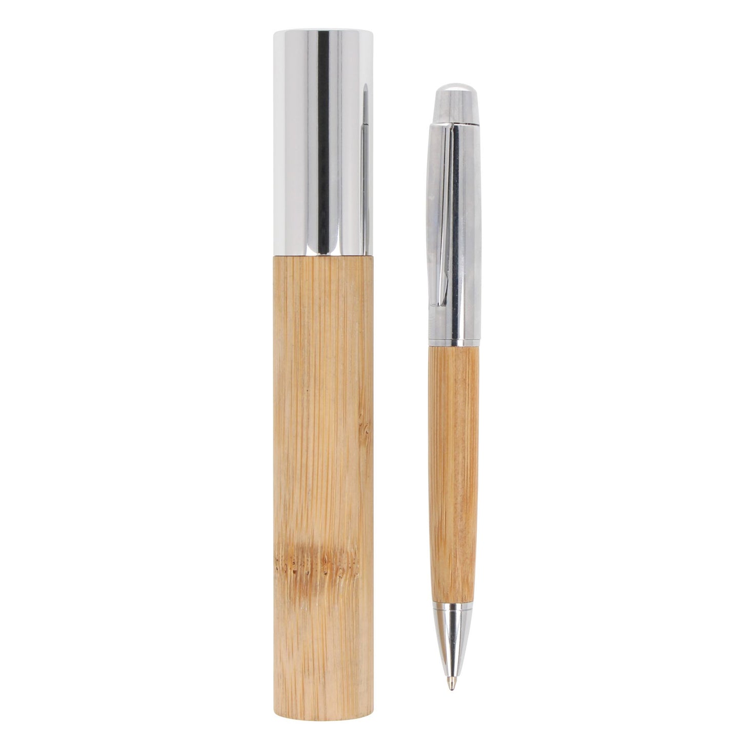 Metall-Kugelschreiber in Bambusröhre