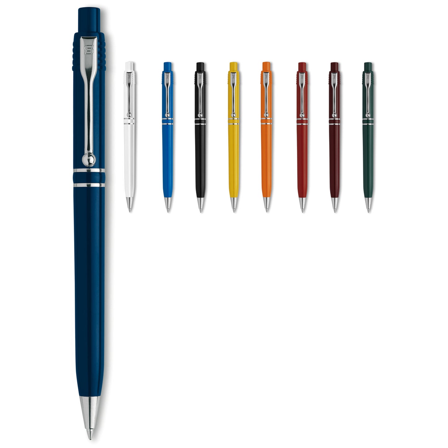 Kugelschreiber Raja Chrome in kräftiger Farbe