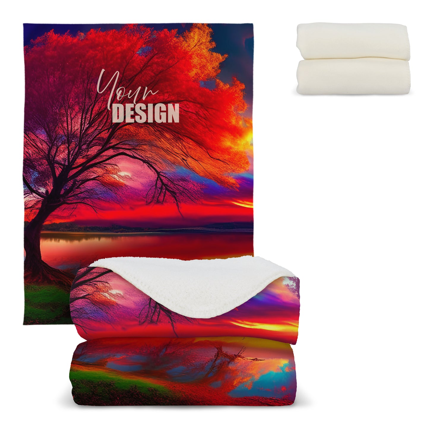 LT 90104  Sherpa-Fleece-Decke OEKO-TEX® Sublimation 130 x 170 cm 510 g/m²