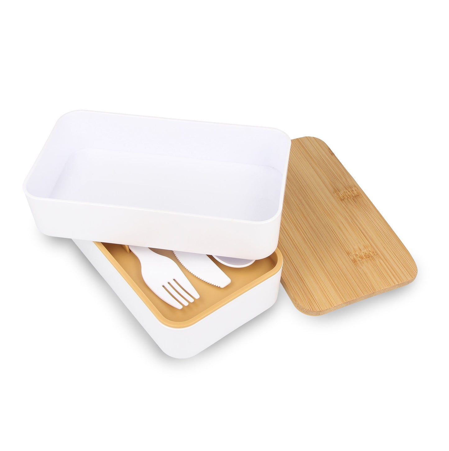 LT90455  Bento-Lunchbox aus R-PP und Bambus.