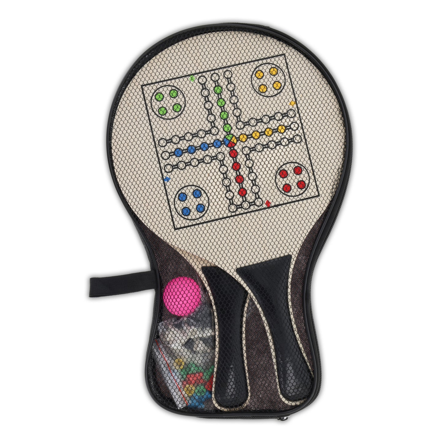 LT90781  MDF-Strandtennis-Set mit integrierten Brettspielen.