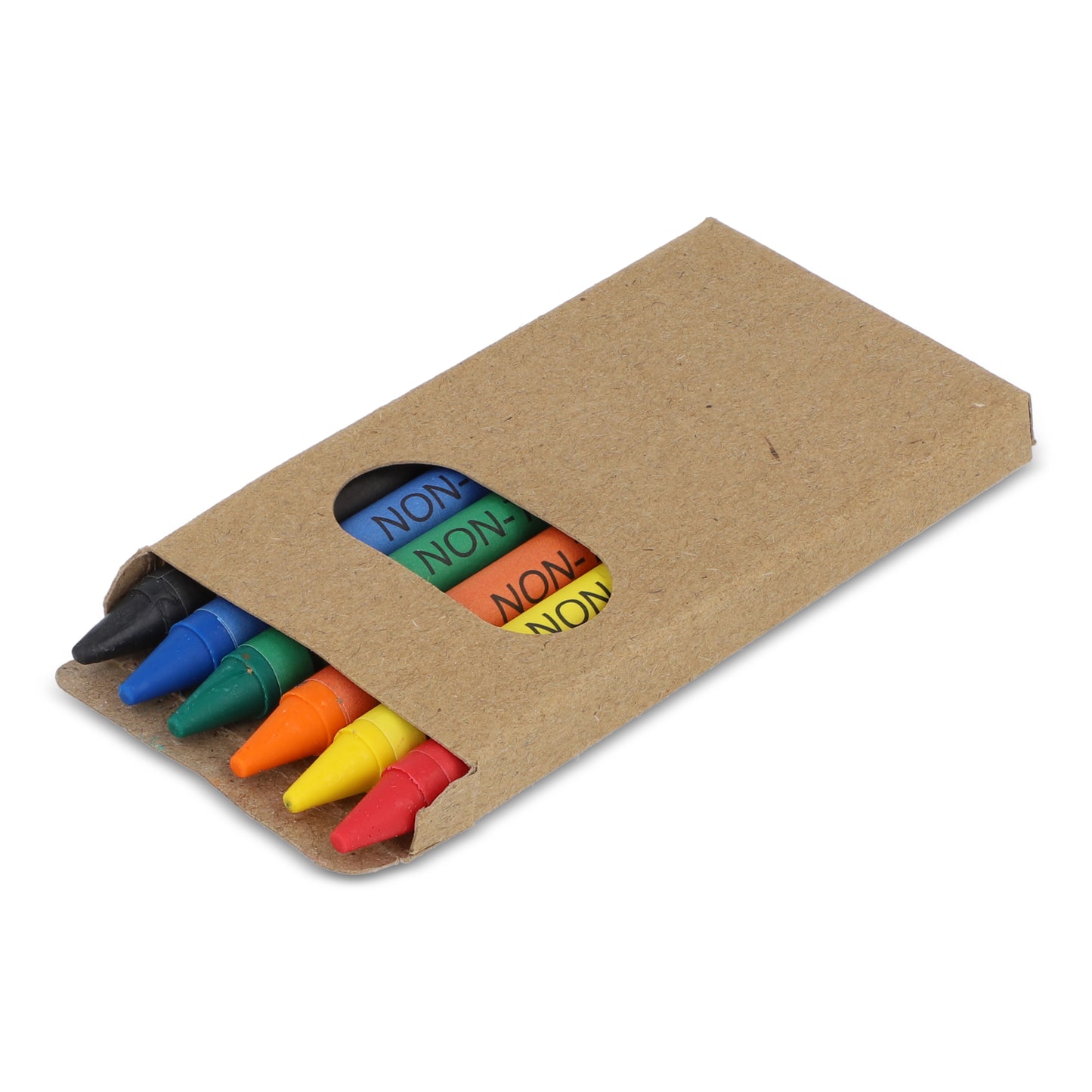 6 Wachsmalstifte in Kraftpapierbox