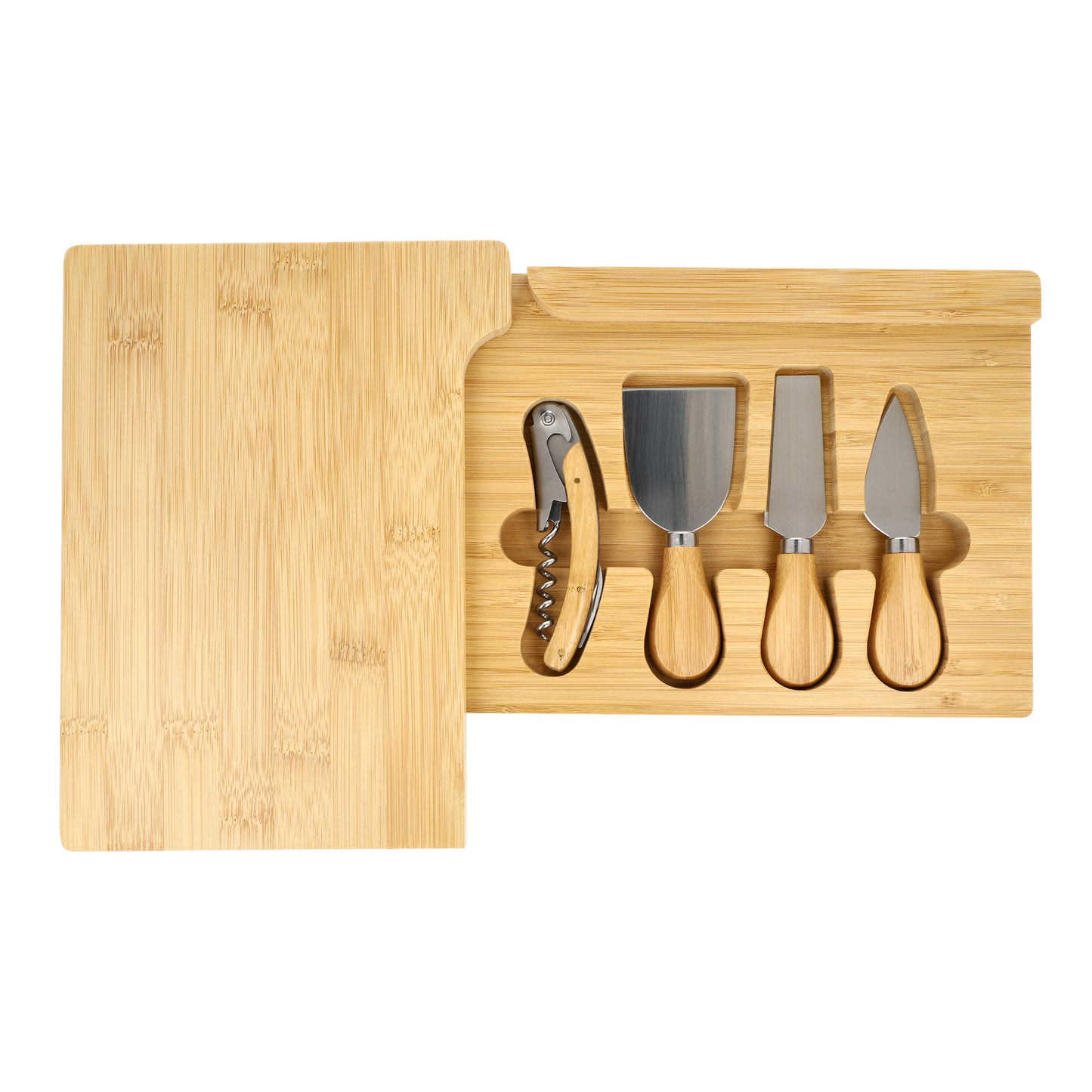 LT 94495  4er-Set für Käse und Wein aus Bambus