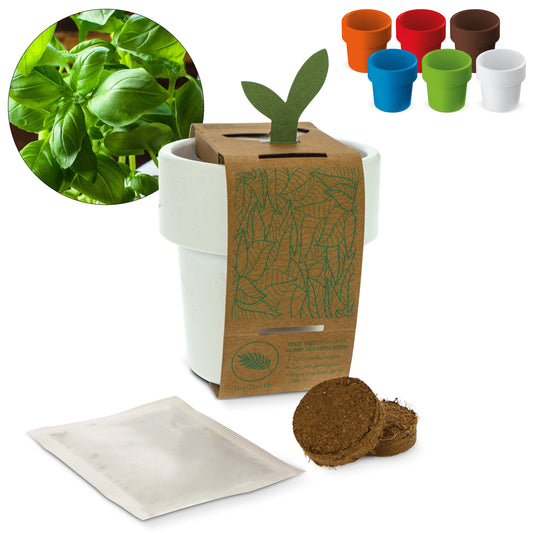 LT94554  „Hot & Cool“-Becher mit Basilikumsamen.