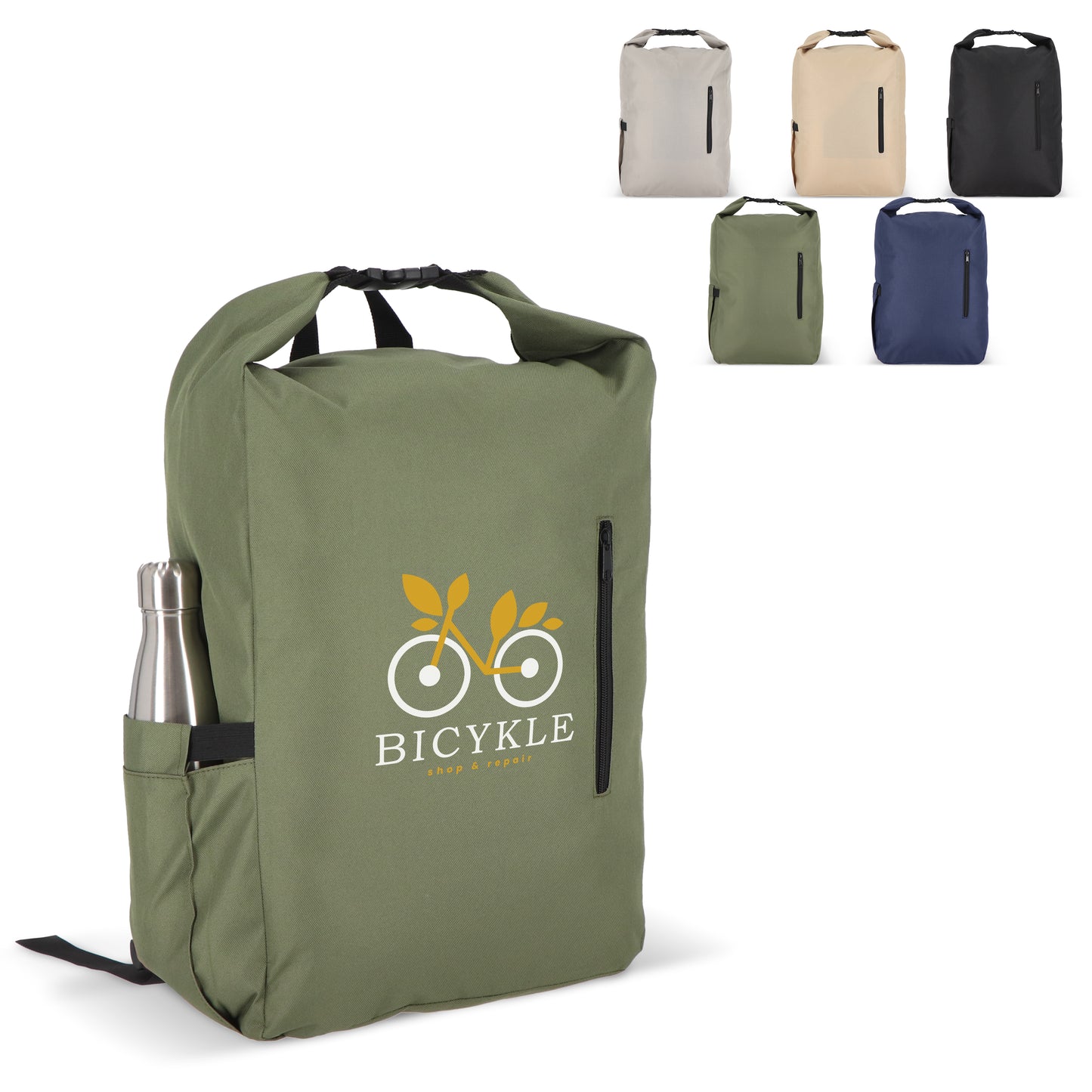 LT95323  R-PET 600D Rolltop-Rucksack mit Schnallenverschluss, 20 L