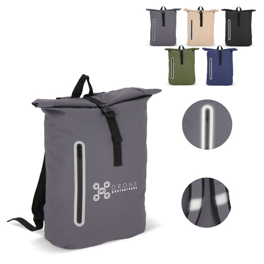 LT95357  PU-beschichteter R-PET 600D Rolltop-Rucksack, 20 L