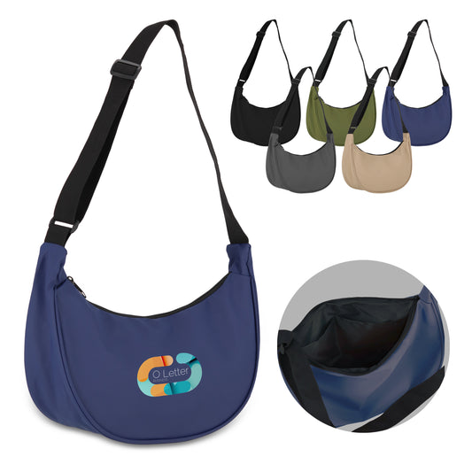 PU-beschichtete R-PET 600D Halbmond-Umhängetasche 20 L