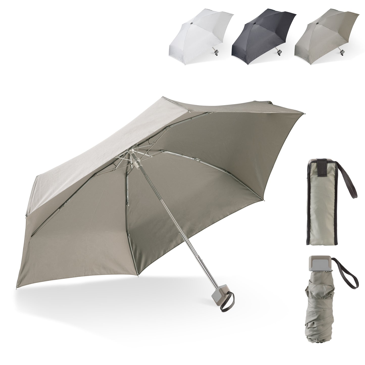 LT97108  Ultraleichter faltbarer 21-Zoll-Regenschirm mit Schutzhülle.