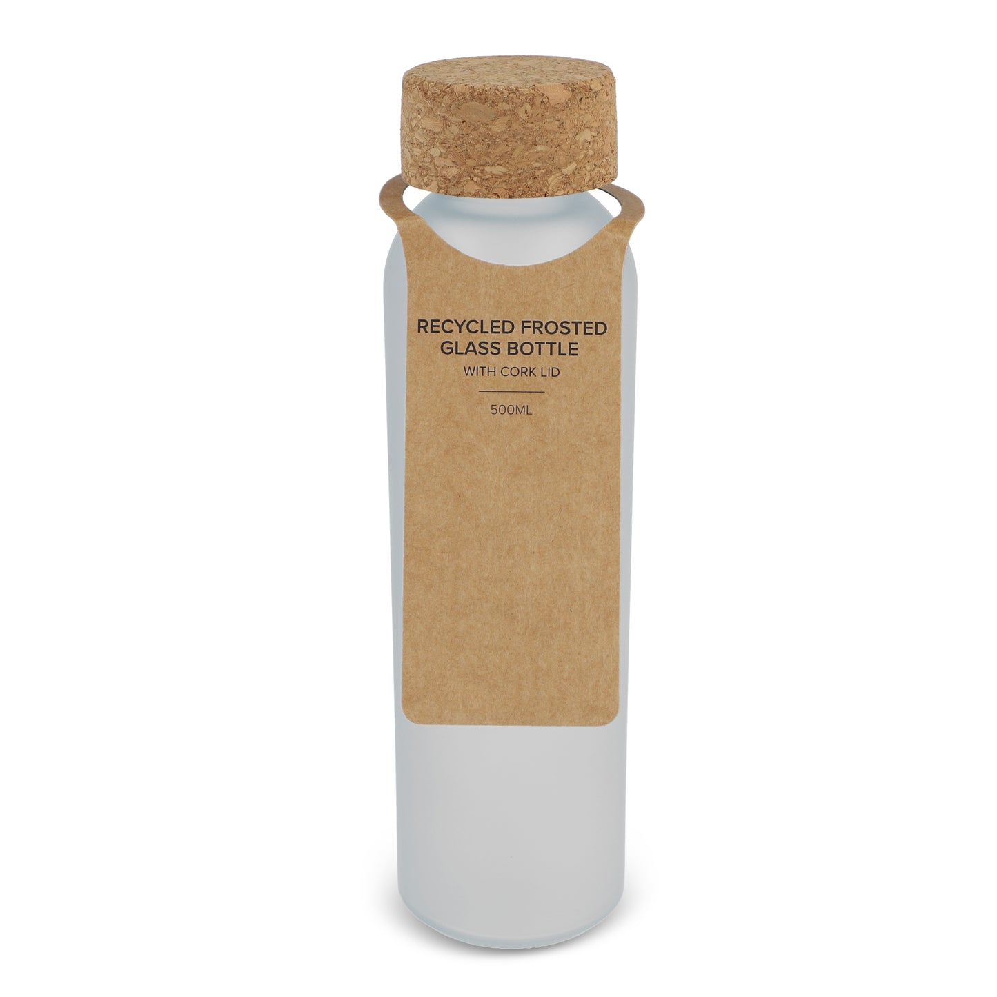 LT98880  Mattierte Recycling-Glasflasche mit Korkdeckel 500 ml