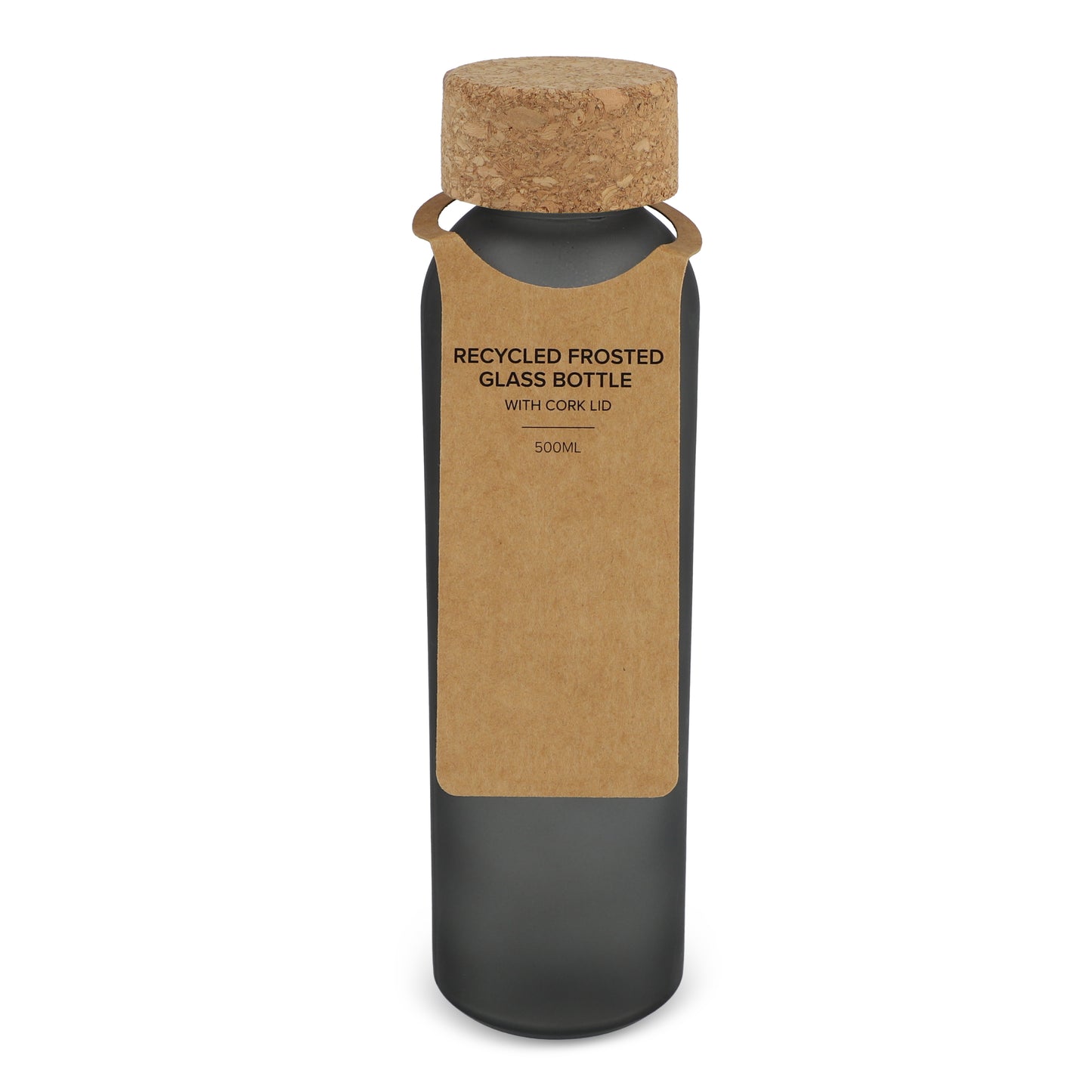 LT98880  Mattierte Recycling-Glasflasche mit Korkdeckel 500 ml
