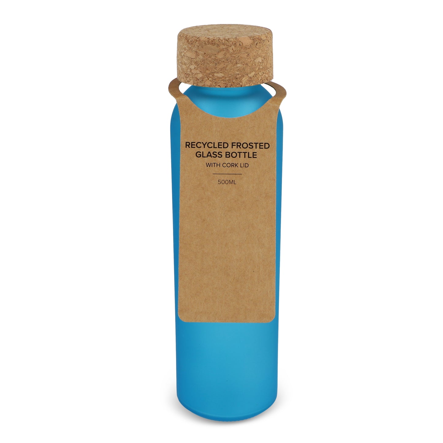LT98880  Mattierte Recycling-Glasflasche mit Korkdeckel 500 ml