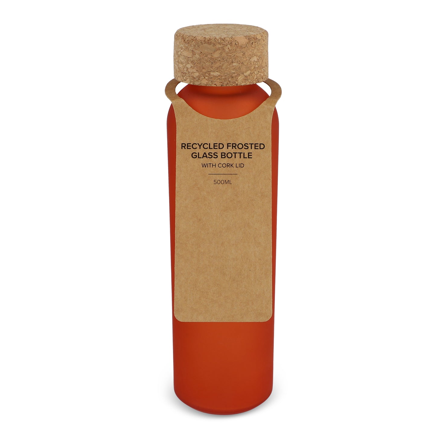 LT98880  Mattierte Recycling-Glasflasche mit Korkdeckel 500 ml