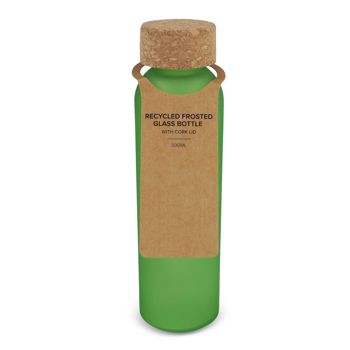 LT98880  Mattierte Recycling-Glasflasche mit Korkdeckel 500 ml